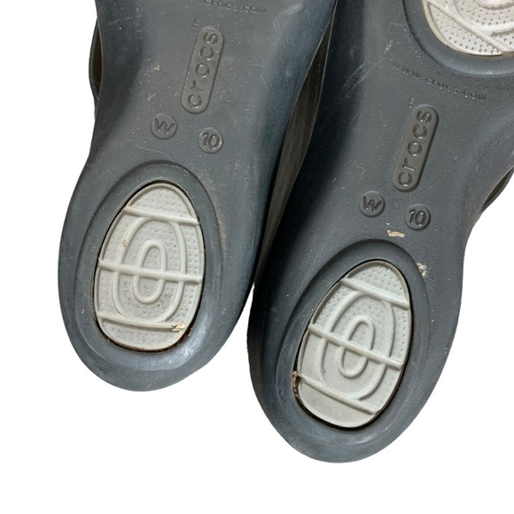 Crocs Iconic Comfort Isabella mini-wedge Black /  Smoke slide sandals size 10 - Picture 7 of 10